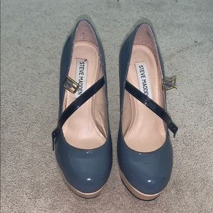 These high heels are like a blueish/grayish color